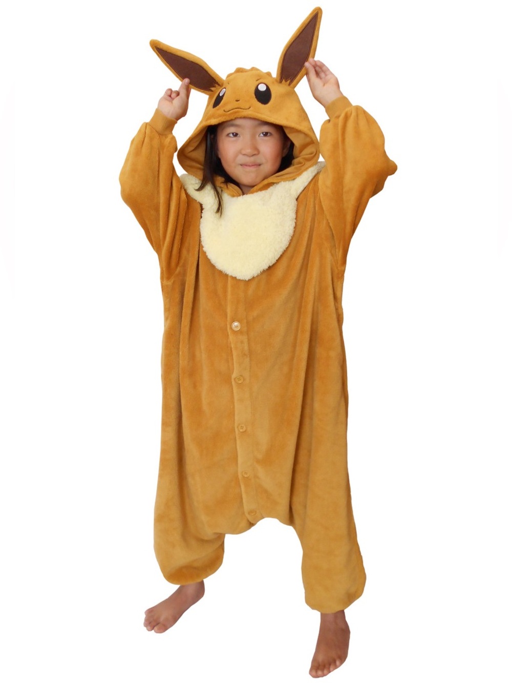 Pokemon Kigurumi Eevee Unisex Pajamas Costume Kids One Size 130
